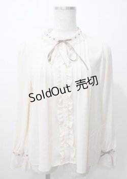 画像1: axes femme / はしごレース使いブラウス M 生成 Y-25-07-12-045-AX-BL-SZ-ZY