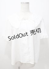axes femme / 刺繍襟ブラウス  白 Y-25-07-12-046-AX-BL-SZ-ZY