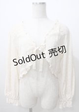 axes femme / ぽこぽこおはな生地ボレロ  生成り Y-25-07-12-047-AX-TO-SZ-ZY