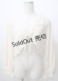 axes femme / ぽこぽこおはな生地ボレロ  生成り Y-25-07-12-047-AX-TO-SZ-ZY