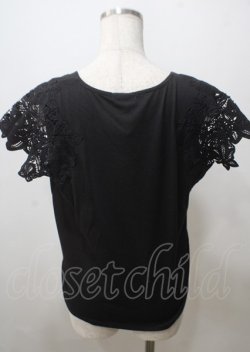 画像2: axes femme / 肩フラワーレースシャツ  黒 Y-25-07-12-050-AX-TO-SZ-ZY