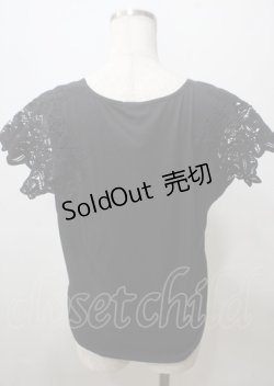 画像2: axes femme / 肩フラワーレースシャツ  黒 Y-25-07-12-050-AX-TO-SZ-ZY