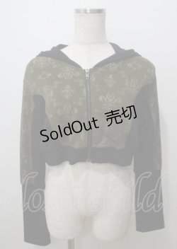 画像1: STEAM / オーナメントクロップドパーカー  グリーン×黒 Y-25-07-12-053-HN-TO-SZ-ZT0725