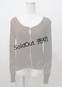 画像1: Emily Temple cute / 透かし編みカーディガン  ブラウン Y-25-07-12-054-ET-TO-SZ-ZT457