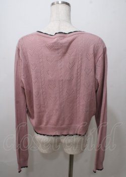 画像2: DearMyLove / ハート透かし柄カーディガン 3L ピンク Y-25-07-12-055-EL-TO-SZ-ZY
