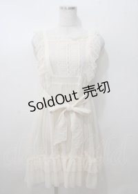 axes femme kawaii / ドットチュールエプロン M 生成り Y-25-07-12-058-AX-OP-SZ-ZY