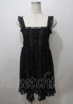 画像1: axes femme / 星座柄シフォン2WAYワンピース M 黒 Y-25-07-12-059-AX-OP-SZ-ZY