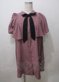 axes femme / シアーチェックケープ風ワンピース F ピンク Y-25-07-12-060-AX-OP-SZ-ZY