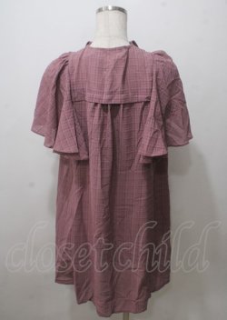 画像2: axes femme / シアーチェックケープ風ワンピース F ピンク Y-25-07-12-060-AX-OP-SZ-ZY