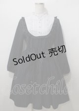 axes femme POETIQUE / エトワール刺繍ストライプワンピース  紺 Y-25-07-12-061-AX-OP-SZ-ZY