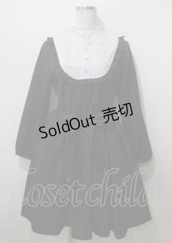 画像1: axes femme POETIQUE / エトワール刺繍ストライプワンピース  紺 Y-25-07-12-061-AX-OP-SZ-ZY
