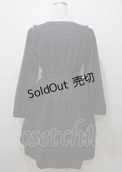 画像2: axes femme POETIQUE / エトワール刺繍ストライプワンピース  紺 Y-25-07-12-061-AX-OP-SZ-ZY