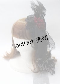 MorunxMuunaStoik / ヘッドドレスコサージュ  黒 Y-25-07-12-008-EL-AC-SZ-ZY