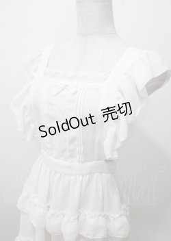 画像3: Pina sweetcollection / ティアードフリルエプロン（梨地）  白 Y-25-07-12-066-LO-OP-SZ-ZY