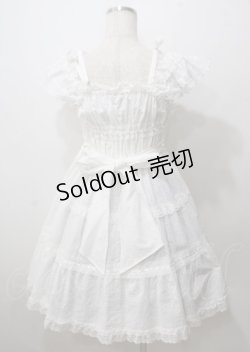 画像2: BABY,THE STARS SHINE BRIGHT / Innocent Ribbon Lace シャーリングジャンパースカート  白 Y-25-07-12-068-BA-OP-SZ-ZY