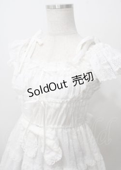 画像3: BABY,THE STARS SHINE BRIGHT / Innocent Ribbon Lace シャーリングジャンパースカート  白 Y-25-07-12-068-BA-OP-SZ-ZY