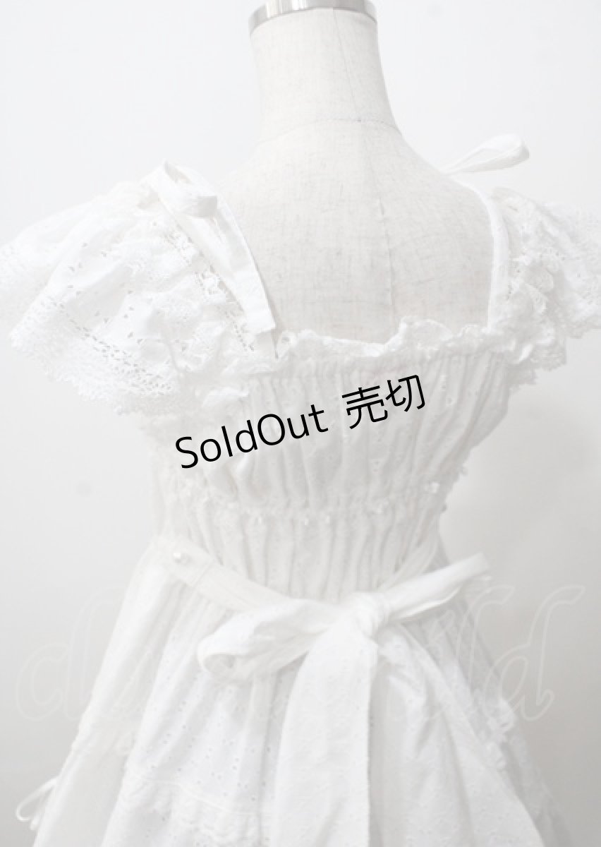画像5: BABY,THE STARS SHINE BRIGHT / Innocent Ribbon Lace シャーリングジャンパースカート  白 Y-25-07-12-068-BA-OP-SZ-ZY (5)
