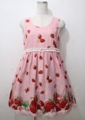 Shirley Temple / いちごプリント入りジャンパースカート 160 ピンク Y-25-07-12-074-ET-OP-SZ-ZY