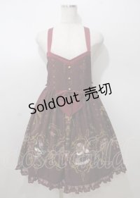 Nyanya / Marie Curie Meowジャンパースカート M ワイン Y-25-07-12-076-EL-OP-SZ-ZY