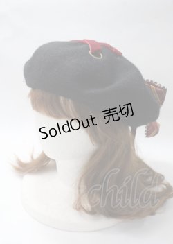 画像2: ATELIER PIERROT / ハリー・ポッター リボンブローチ付きレースアップベレー帽  グリフィンドール Y-25-07-12-010-EL-AC-SZ-ZY
