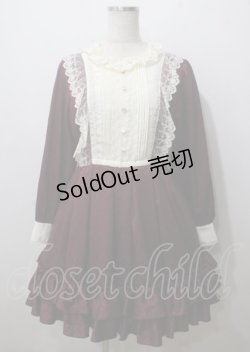 画像1: Pina sweetcollection / ローズジャガードワンピース  ボルドー Y-25-07-12-083-LO-OP-SZ-ZY