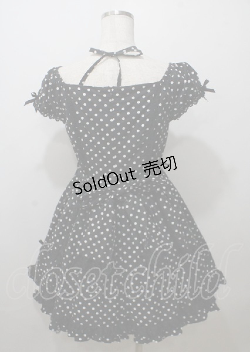 画像2: Angelic Pretty / クロスレースドットワンピース  黒 Y-25-07-12-084-AP-OP-SZ-ZY (2)