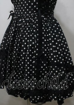 画像4: Angelic Pretty / クロスレースドットワンピース  黒 Y-25-07-12-084-AP-OP-SZ-ZY