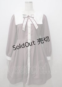 Amavel / スクエアセーラーストライプワンピース F ピンク Y-25-07-12-085-CA-OP-SZ-ZY