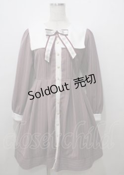 画像1: Amavel / スクエアセーラーストライプワンピース F ピンク Y-25-07-12-085-CA-OP-SZ-ZY