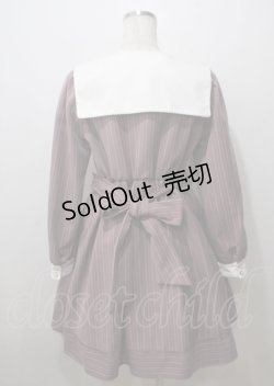 画像2: Amavel / スクエアセーラーストライプワンピース F ピンク Y-25-07-12-085-CA-OP-SZ-ZY