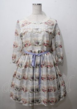 画像1: Leur Getter / Floral Teacup袖付ワンピース  オフ Y-25-07-12-086-LU-OP-SZ-ZY