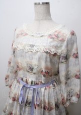 画像3: Leur Getter / Floral Teacup袖付ワンピース  オフ Y-25-07-12-086-LU-OP-SZ-ZT178 (3)