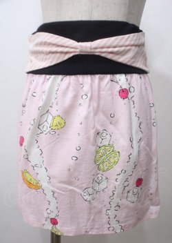 画像1: MILK / Sparklingチューブスカート  ストロベリーソーダ×ピンクボーダー Y-25-07-12-098-ML-SK-SZ-ZY