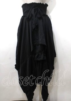画像2: MARBLE / バッスルリボン付きコルセット風巻きスカート  黒 Y-25-07-12-101-GO-SK-SZ-ZY