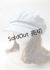 axes femme / 花コサージュキャスケット  サックス Y-25-07-12-012-AX-AC-SZ-ZY