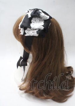 画像2: ALICE and the PIRATES / Dolly Ribbonヘッドドレス  黒×白レース Y-25-07-12-014-PA-AC-SZ-ZY