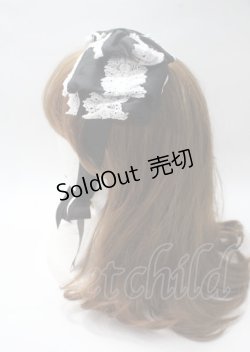画像2: ALICE and the PIRATES / Dolly Ribbonヘッドドレス  黒×白レース Y-25-07-12-014-PA-AC-SZ-ZY