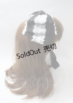 画像3: ALICE and the PIRATES / Dolly Ribbonヘッドドレス  黒×白レース Y-25-07-12-014-PA-AC-SZ-ZY