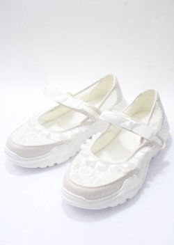 画像1: m petit by misako / スニーカー L 淡白 Y-25-07-12-019-LO-SH-SZ-ZY
