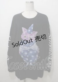 TRAVAS TOKYO / Clown cat L/S tee/クラウンキャットプリン F ブラック Y-25-07-12-024-PU-TO-SZ-ZY