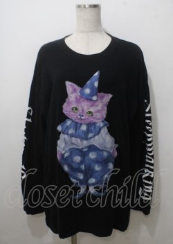 画像1: TRAVAS TOKYO / Clown cat L/S tee/クラウンキャットプリン F ブラック Y-25-07-12-024-PU-TO-SZ-ZY