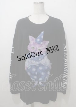 画像1: TRAVAS TOKYO / Clown cat L/S tee/クラウンキャットプリン F ブラック Y-25-07-12-024-PU-TO-SZ-ZY