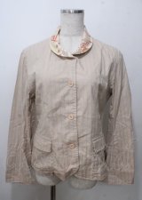 gouk / 和柄襟ジャケット  ベージュ Y-25-07-12-031-GO-JA-SZ-ZY