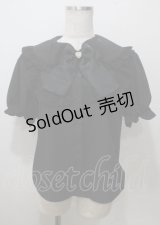 Ank Rouge / リボンボタンブラウス M 黒 Y-25-07-12-034-CA-BL-SZ-ZY