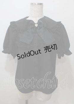 画像1: Ank Rouge / リボンボタンブラウス M 黒 Y-25-07-12-034-CA-BL-SZ-ZY