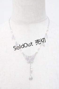 画像1: axes femme / バラチャーム付き蝶ネックレス  ラベンダー Y-25-07-14-001-AX-AC-SZ-ZY