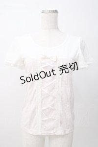 TRALALA / ドット柄レースアップカットソー 0 ピンク Y-25-07-14-032-LO-TO-SZ-ZY