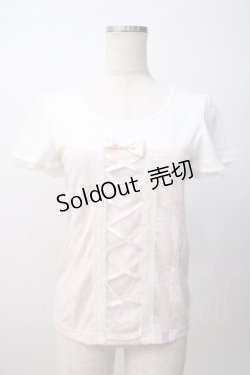 画像1: TRALALA / ドット柄レースアップカットソー 0 ピンク Y-25-07-14-032-LO-TO-SZ-ZY
