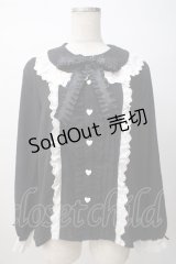 DearMyLove / コットン刺繍レース丸襟ブラウス L 黒 Y-25-07-14-034-EL-BL-SZ-ZY