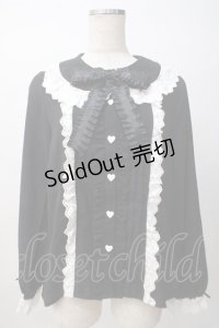DearMyLove / コットン刺繍レース丸襟ブラウス L 黒 Y-25-07-14-034-EL-BL-SZ-ZY